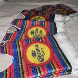 Corona Extra Slip On Poncho With Fringes Beer Bottle Cover Set Of 5
