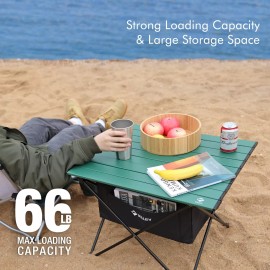 VILLEY Portable Aluminum Camping Side Table Ultralight Folding Beach Table w/Bag