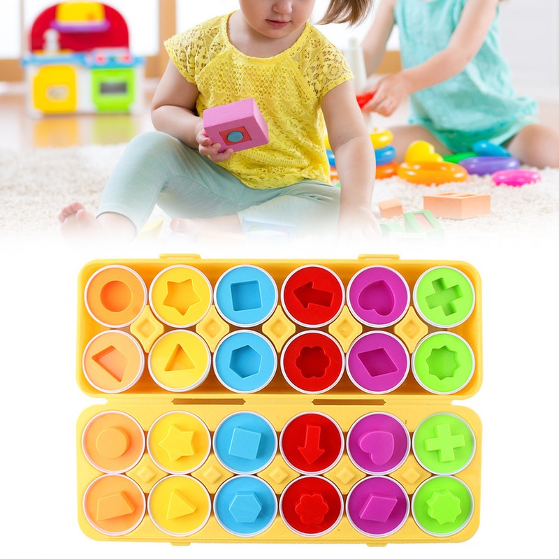 12pcs Matching Eggs Toy Set Children Early Educational Recognition Learning