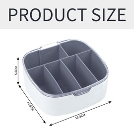 Cable Storage Box, Cable Box Organiser, Charging Cable Organiser Box with 6 Compartments, Cable Storage Box for Charging Cables, Charging Heads, Headphone Cables, Rings, Necklaces, Earrings (Pink and