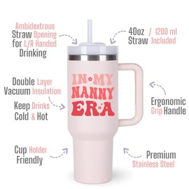 momocici Nanny Gifts Ideas for Grandma.40 oz In My Nanny Era Tumbler with Handle.Nanny Gift.Nanny Cup.Nanny Tumblers.40 oz Birthday Christmas Mothers Day Cups Tumbler Gifts for Nanny.