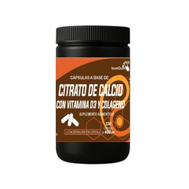 Citrato de Calcio con Vitamina D3 y Colágeno Hidrolizado | 600 MG por Cápsula | 230 Cápsulas | Suplemento Alimenticio con Calcio y Vitamina D3 | Isaaquim