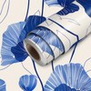HOMETITUTE Blue Flower Wallpaper Peel and Stick Minimalist Botanical Contact