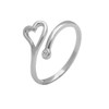 Deelfe Women's Ring, One Size Fits Most, Silver Ring, Heart