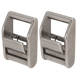 Risegun Pack of 2 Cam Flap Buckles, 316 Stainless Steel 25 mm Spring Clasp, Robust Press Buckles Lashing Buckles for Tie Down Straps, Webbing on Ships, Luggage and Cargo, multicoloured