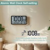 Atomic Wall Clock Battery Operated,10.5 inch Digtial Desk Clock with