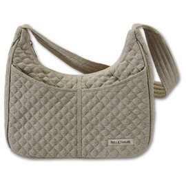 Bella Taylor Blakely - Hobo Shoulder Bag for Women - Lightweight Quilted Fabric Purse with Pockets – Khaki Chambray