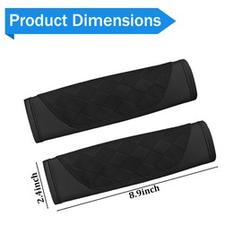 Car Seat Belt Cover, 2PCS Comfortable Vehicle Seat Belt Strap Cushion, Soft Wear Resistant Automotive Interior Decorative Harness Strap Pad, Universal for SUV RV Truck (Black)
