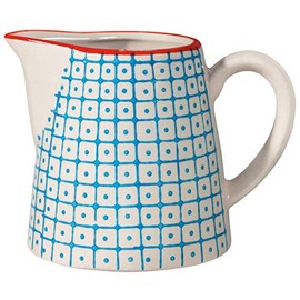 Bloomingville Carla Retro Milk Jug Small Diameter 8.5 x Height 8.5 cm Blue Ceramic Holds Approx. 250 ml