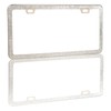 CRUZCO Cutting Edge Silver Rhinestone License Plate Frame