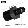 2Pcs 3AN Male to Male 1/4" NPT Pipe Fitting Adapter,