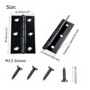 6 Pcs 2.72 Inch Black Matte Cabinet Hinges, Stainless Steel