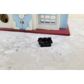 Island Crafts Dollhouse Miniature 1:144 Scale Sofa Couch Black Modern Micro Minis Furniture
