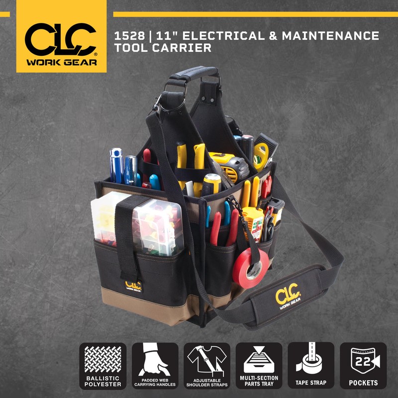 CLC Custom LeatherCraft 1528 Large Electrical and Maintenance Tool Carrier,