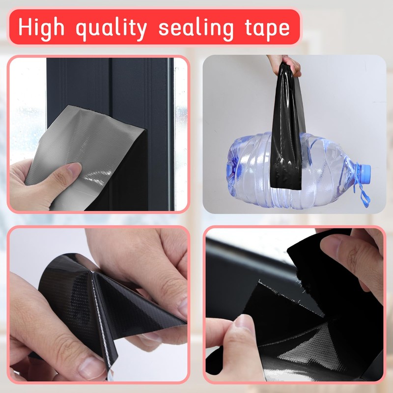 Birllaid Black Window Weather Sealing Tape, Window Insulation Air Conditioner