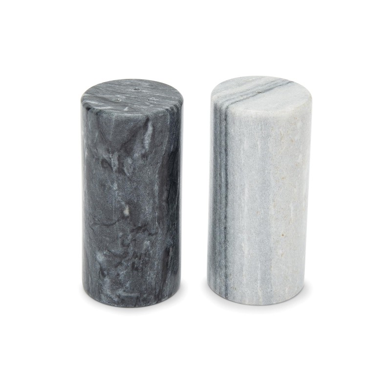 Fox Run White and Black Marble Salt and Pepper Shaker