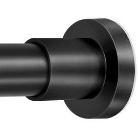 ZYRW Black Shower Curtain Rod 36-68 Inches (3-5.6ft) Non Rust Adjustable Shower Rod Spring Tension Non Slip No Drilling Stainless Steel Shower Rods for Bathroom Window