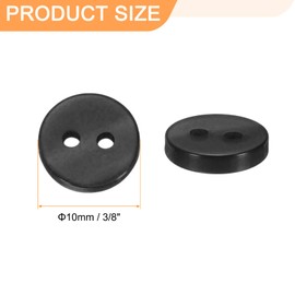 HARFINGTON 10pcs 16L Sewing Buttons 3/8"(10mm) Resin Round Flat 2-Hole Craft Clothing Replacement Button for Coats Sewing Clothing and DIY, Black