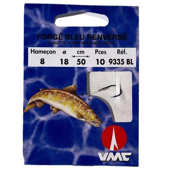 VMC National 9335 Mounted Trout Hook Size 8 x 10 Blue