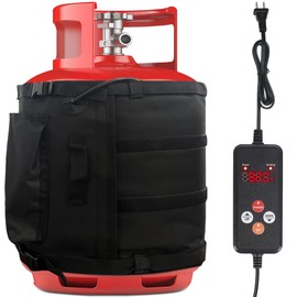 Propane Tank Heater Blanket Warmer, Gas LP Cylinder Tank Cold Blanket w/Thermostat Adjustment 41-122 °F &Timer Function, Fit 5 gallons, 10,20,30,40lb Gas Tanks, for RV, Camping, Patio Heater, Outdoor