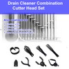 9 PCS Drain Snake Drill Attachment,Drain Cleaner Combination Cutter Head,Root