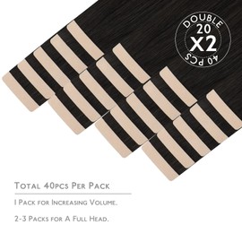 Wennalife Tape in Hair Extensions Human Hair,40pcs 100g 22 inch Natural Black Hair Extensions Real Human Hair Straight Tape in Extensions Invisible Human Hair Extensions Reusable Real Hair Extensions