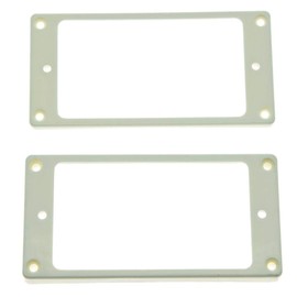 KAISH 2pcs White Humbucker Pickup Ring Curved Bottom Frame for Epiphone Les Paul