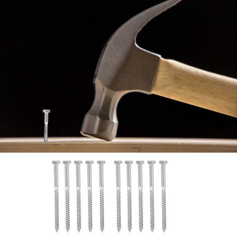 304 Stainless Steel Half Thread Bolt Wood Hex Lag Screws