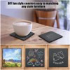 60 Pack Slate Drink Coasters, VIBRATITE 4 Inch Black Slate