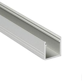 ledomec LED Profile ST10 Aluminium Silver for LED Strips up to 10 mm Including Cover (Silver 1 m, Clear)