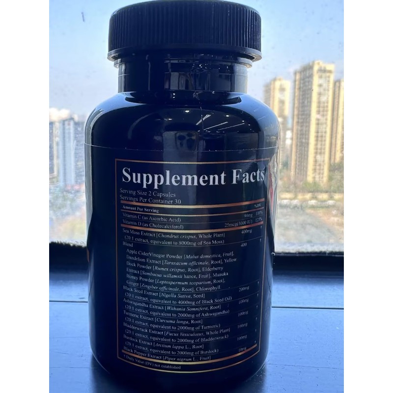 SoundHealth Sea Moss Capsules, Featuring 8000mg Sea Moss, 4000mg Black