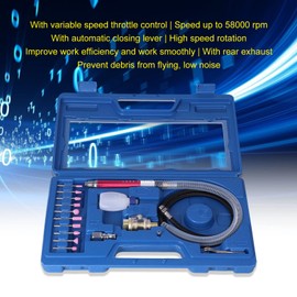 Air Micro Grinder Kit, Wind Grinding Pen Set, Pneumatic Engraving Tools, Mini Pencil, Polishing, Rotray Cutting Tool for Jewellery Cleaning, Chamfering, Pack of 17