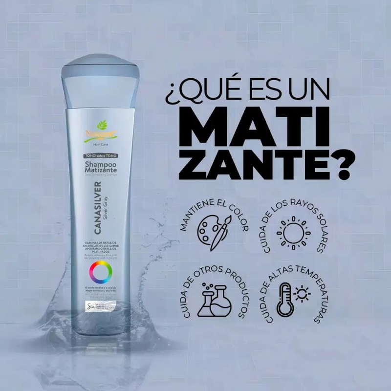 Shampoo Para Cabello Matizante Naissant Cana Silver Gray 300 ml