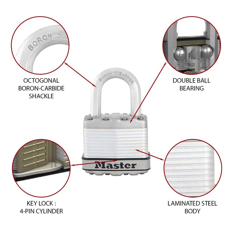 Master Lock M1EURT Excell 45mm Laminated Padlocks Keyed Alike (Twin