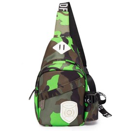 Honesty Mouse Fashionable Kids' Camouflage Pattern One Shoulder Bag, Body Bag, Crossbody Bag, Backpack, Snout, For Boys and Girls, green