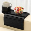 aisongdong Couch Cup Holder,Bamboo Couch Arm Tray with 360° Rotating