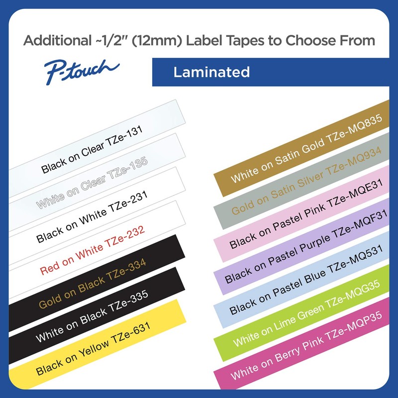 Brother Genuine P-Touch TZE-FX231 Tape, 1/2" (0.47") Wide Flexible-ID Laminated