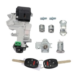 ZPZPHOM Ignition Switch Door Lock Cylinder Fuel Cap Remote Key Shell with Panic Full Set for Honda Accord 2008 2009 2010 2011