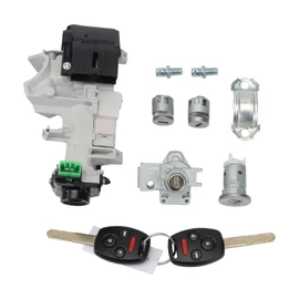 ZPZPHOM Ignition Switch Door Lock Cylinder Fuel Cap Remote Key Shell with Panic Full Set for Honda Accord 2008 2009 2010 2011