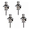 YAARUJEE Guitar Strap Lock, Metal, Set of 4, Silver Detachable