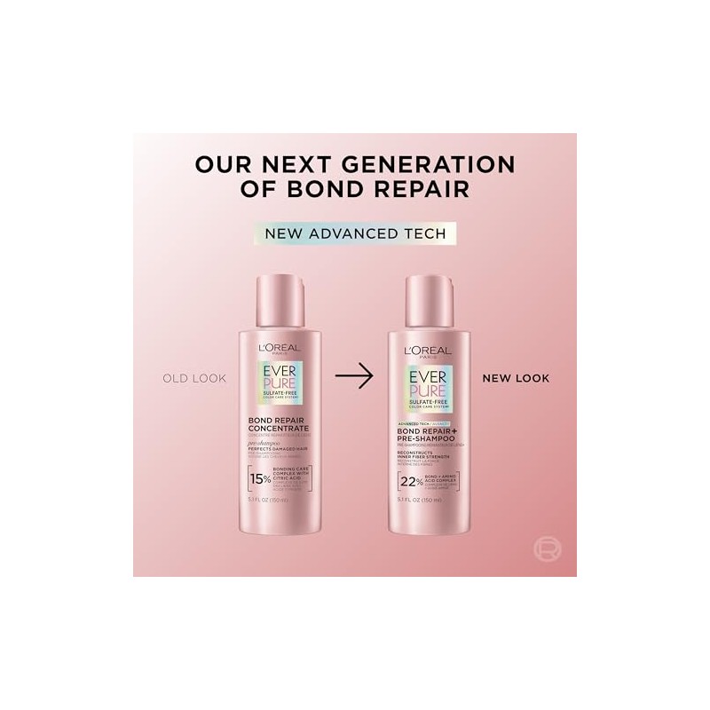 L'Oreal Paris EverPure Tratamiento prechampú sin sulfato Bond Repair, reparación