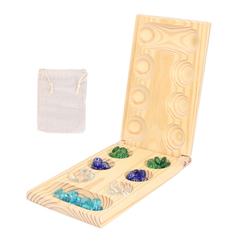 Folding African Stone Game Wooden Intellectual Logic Thinking Training Parent