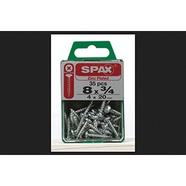 SPAX No. 8 x 3/4 in. L Phillips/Square Pan Head Zinc-Plated Steel Multi-Purpose Screws 35 pk