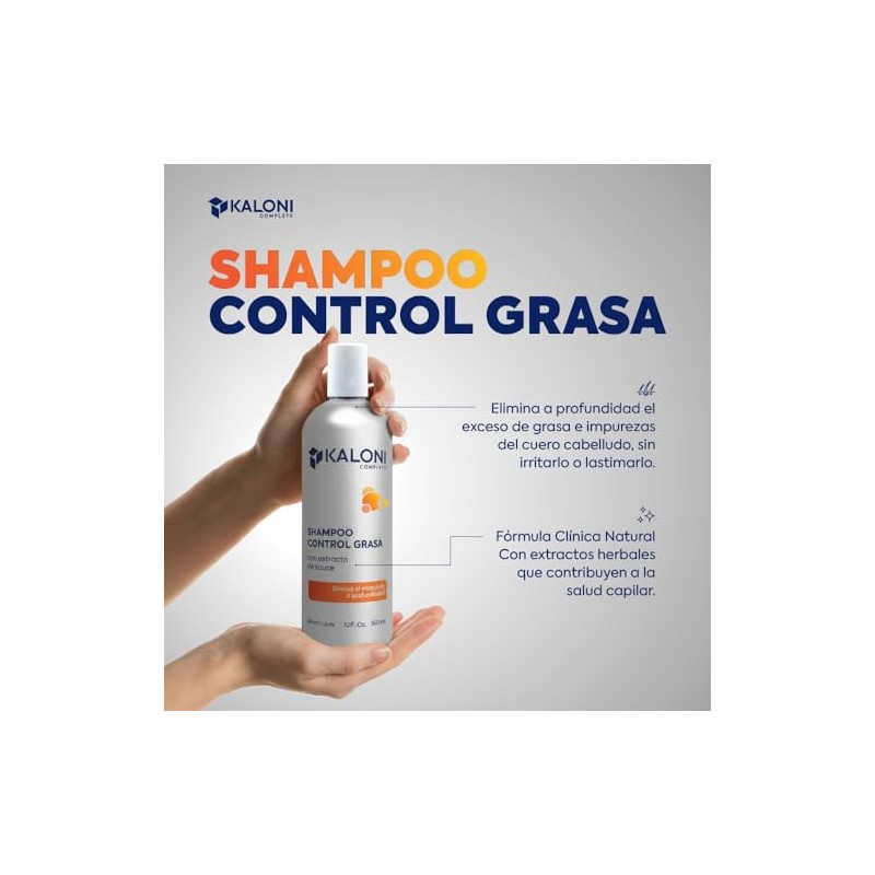 Shampoo Control Grasa, con Extracto de Sauce, 360 ml, Limpieza