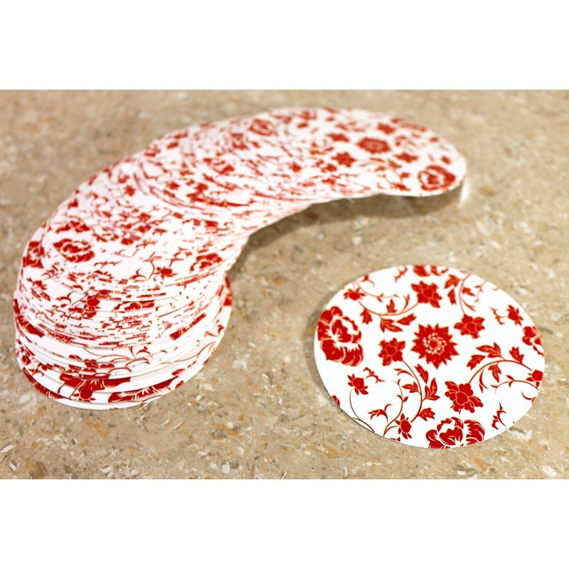 eSplanade Disposable Printed Paper Coasters (Set of 100) - Reversible