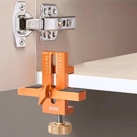 zmart Cabinet Door Mounting Jig, with Support Arm and Clamp, Cabinet Hinge, Door Positioning, Drilling Jig, Drill Guide, Woodworking Jig, Hinges Mounting, Template Jig, Shelf Door Mounting, DIY Tool