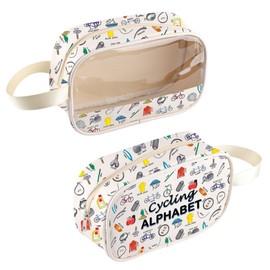 Cyclist Gift Cycling Lover Gift Cycling Alphabet Clear Cosmetic Bag for Bicycle Lover Biker Rider Cycler (CyclingBagCA)