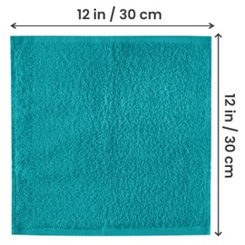 Utopia Towels 24 Pack Cotton Washcloths Set, 100% Ring Spun Cotton, Premium Quality Flannel Face Cloths, Highly Absorbent and Soft Feel Fingertip Towels, Turquoise