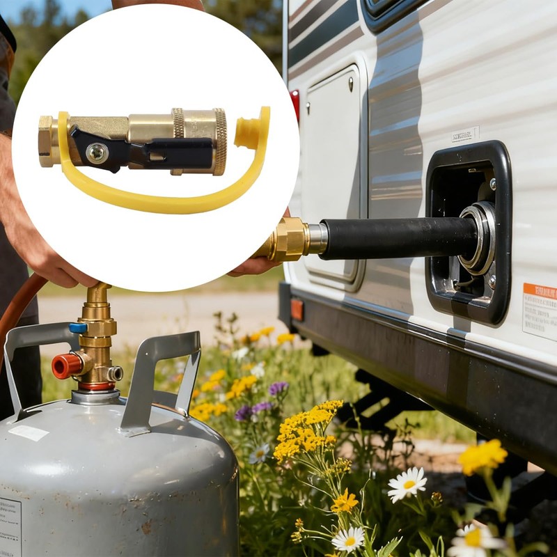 DUZEPA 7-Piece RV Propane Quick Connect Adapter Kit With Shutoff