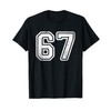 Vintage Number #67 White Sports Team Varsity Number T-Shirt